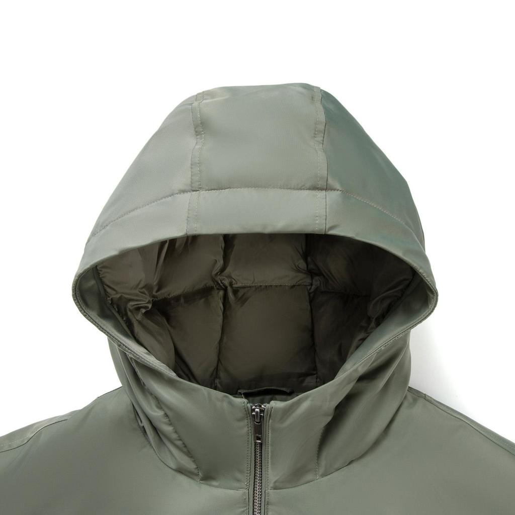 LI-NING Unisex 2025 Winter Flight Hooded Warm Short Cotton Jacket Spiral Smoke Green AJMV397-2