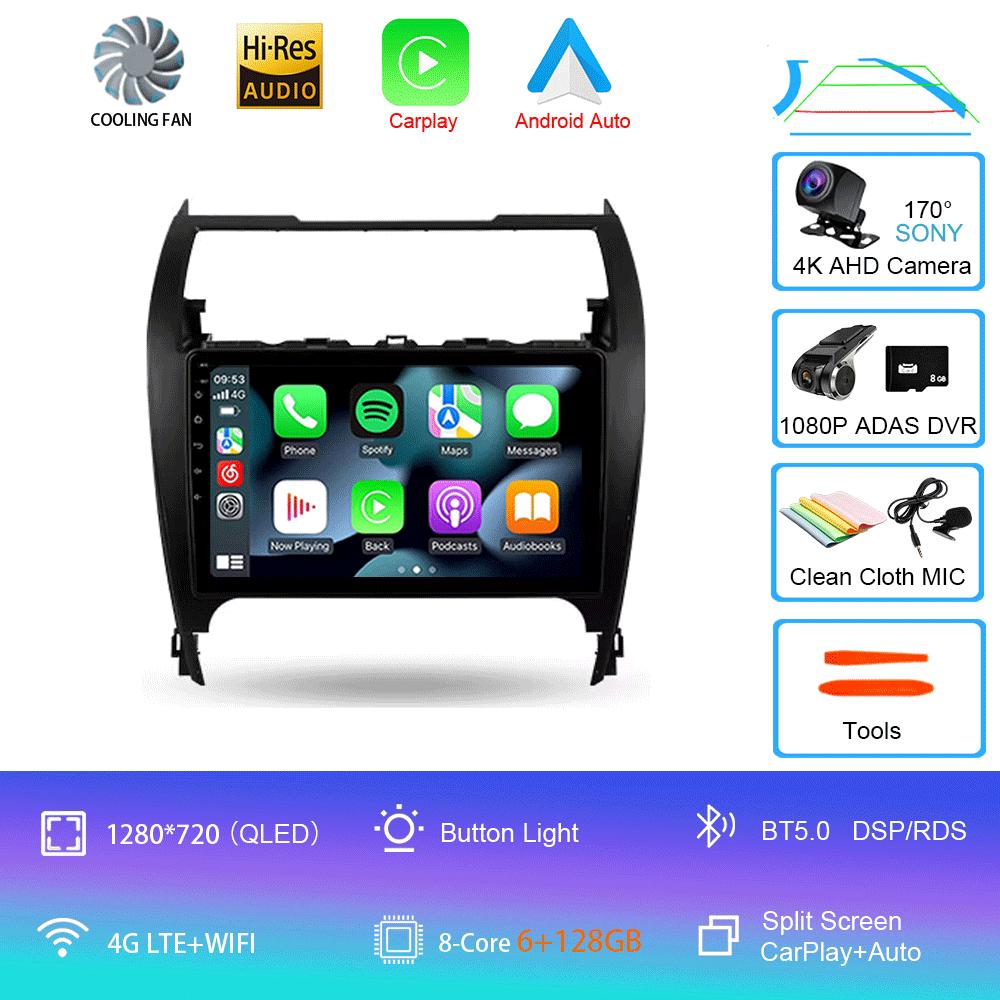 Car Radio Android 14 Carplay Auto For Toyota Camry 7 XV 50 55 2012 - 2017 Navigation GPS Multimedia Player video Stereo WIFI+4G