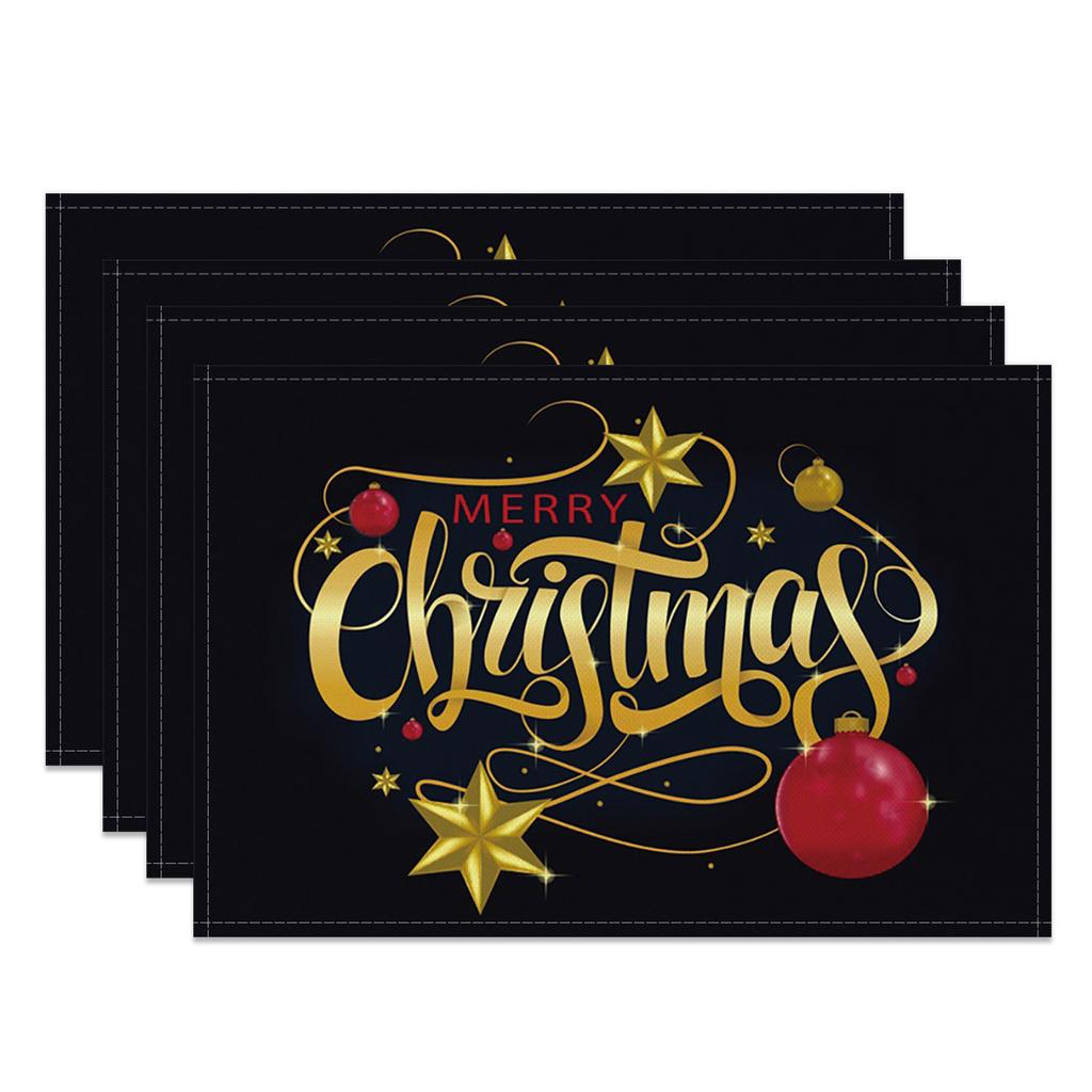 Christmas Table mat dining table Xmas Tree Snowman Santa Gingerbread House Linen Fabric Merry Christmas Holiday Table Decoration