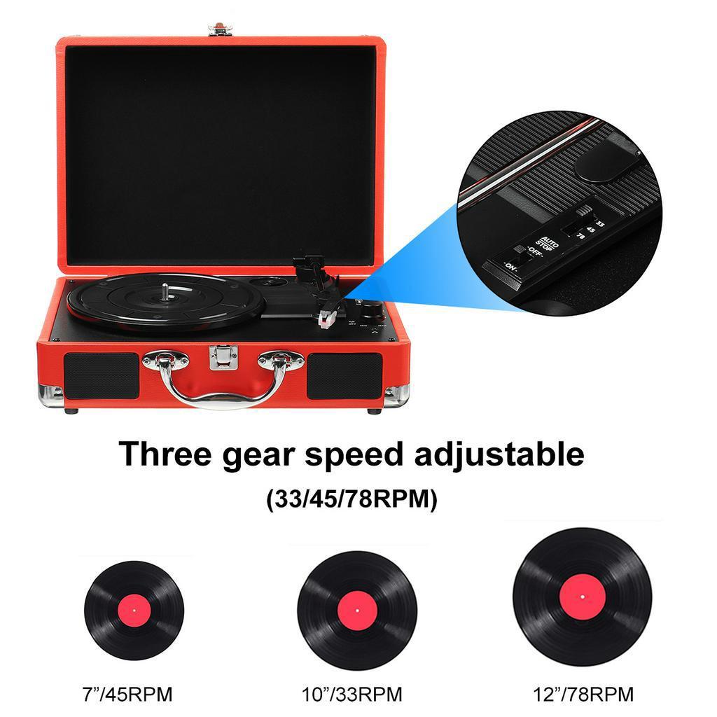 33 45 78 RPM LP Plattenspieler Wireless USB Bluetooth Antikes Grammophon Plattenspieler Disc Vinyl Audio Ausgang