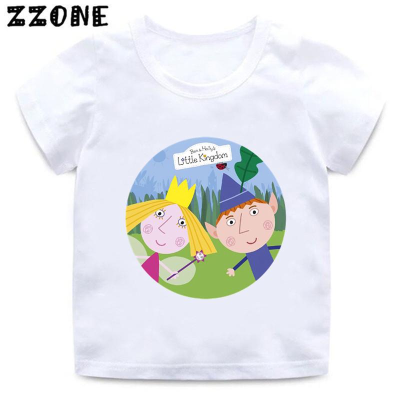 Ben und Holly Königreich Cartoon Kinder Lustige T-Shirts Niedliche Mädchen Kleidung Baby Jungen T-Shirt Sommer Kurzarm Kinder Oberteile,ooo5038