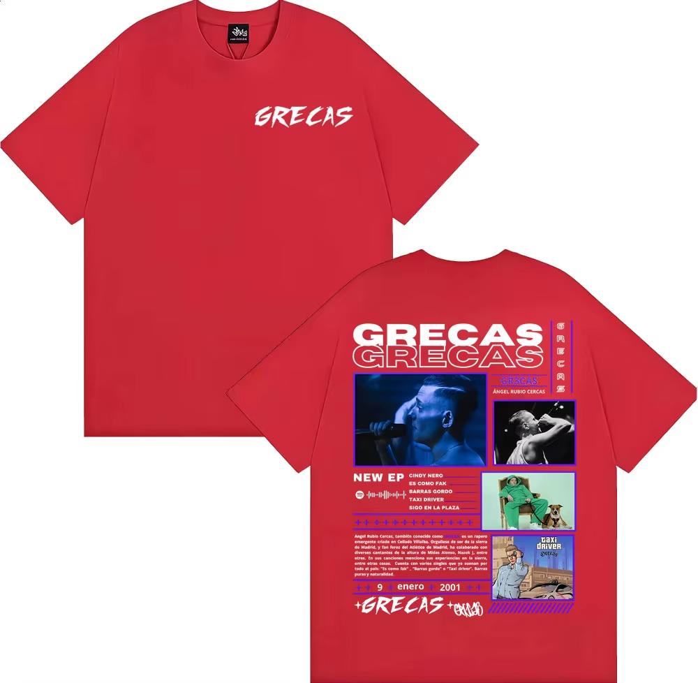 Rapper Grecas Album Tour 2026 Cover Tshirts Mens Clothing Fashion Vintage Hip Hop T Shirts Comfort Cotton Short Sleeve Tshirt
