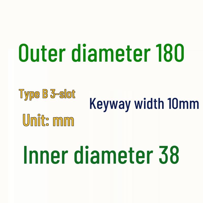 

Jun Dingying 3B180-38 Key 10 Cast Iron V-belt Pulley