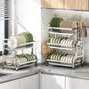 Storage Drainboard Set Dish Drying Rack Bowl Racks Large Rust-proof Dish Drainer with Utensil Holder Multi Layer Kitchen Utensil