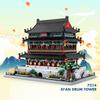 China Famous Historical Architecture Mini Block Xi'An Drum Tower Building Brick Construction Model Toy With Light For Gifts
