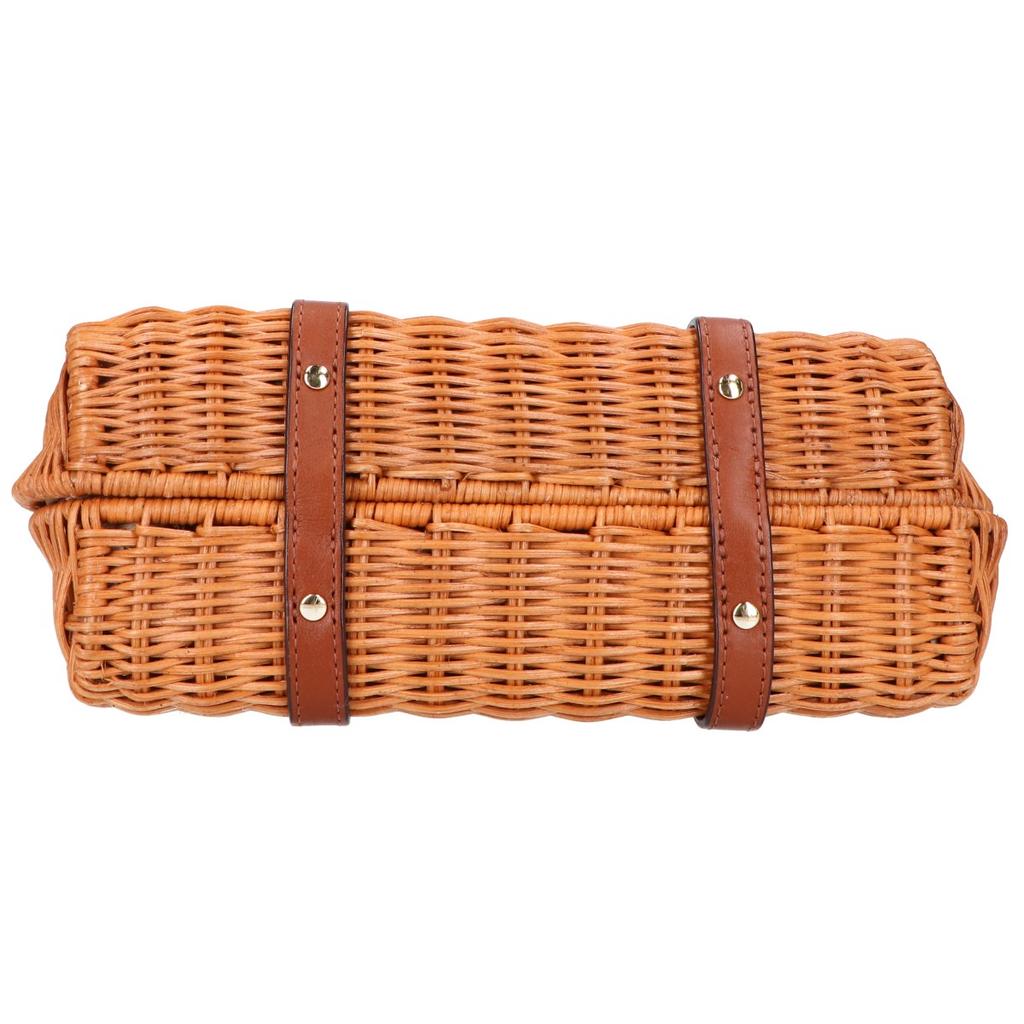Ralph Lauren [Excellent Condition] Rattan Medium Lilly Turnlock Basket Bag/ Handbag BrownUsed
