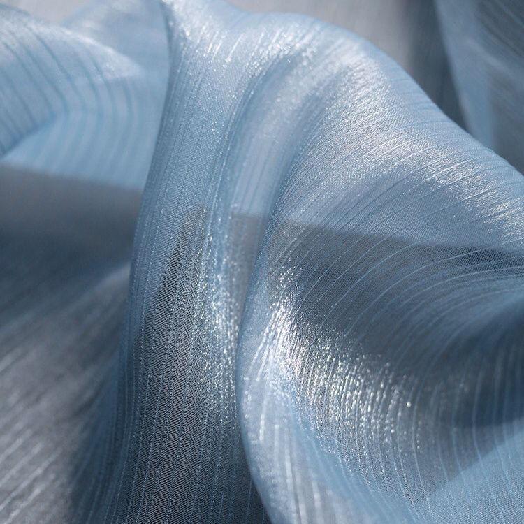 Vintage blau silberfaden organza stoff geeignet für hochzeitskleider festliche kleider und handgemachte DIY kleidungsstoffe
