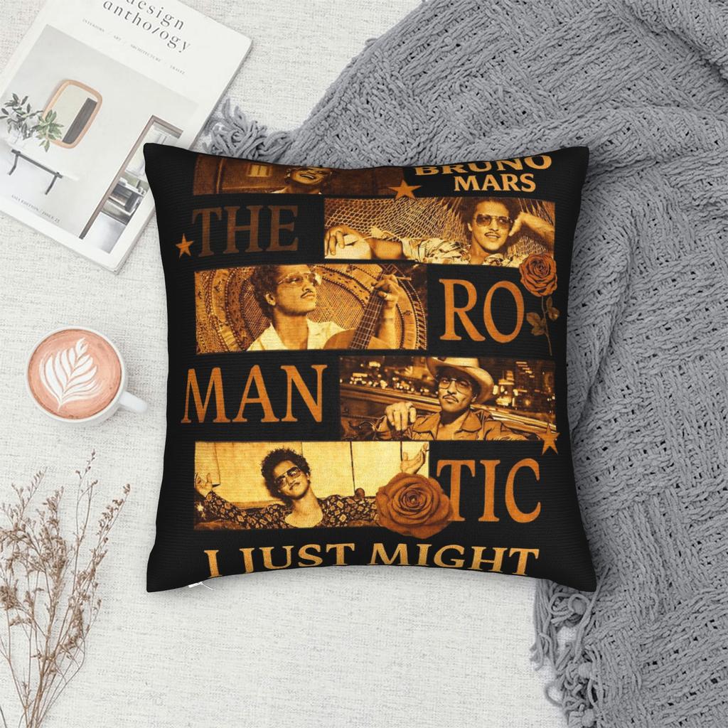 Dekorace na postel Bruno Mars The Romantic Tour 2026 Povlak na polštář Merch Potah na polštář se zipem Více velikostí