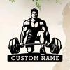 Fitnessstudio Metallwandkunst, Gewichtheber Metallschild, Heim-Fitnessstudio Dekor, Sport Metallposter, Krafttraining Kunst