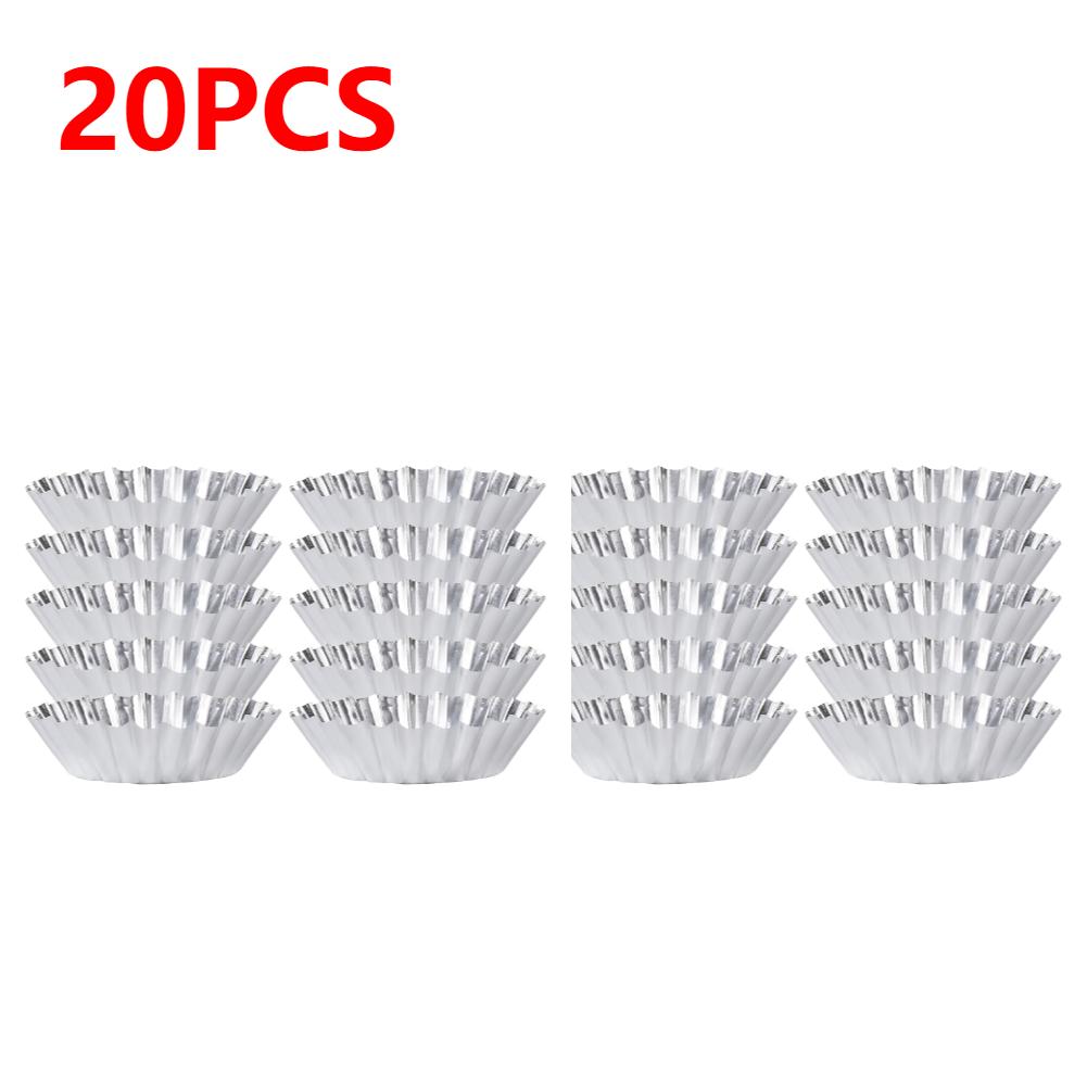 10-50PCS Reusable Aluminum Alloy Egg Tart Mold Cookie Cupcake Baking Mold Muffin Baking Cup Egg Tart Pan Mold Eco-Friendly