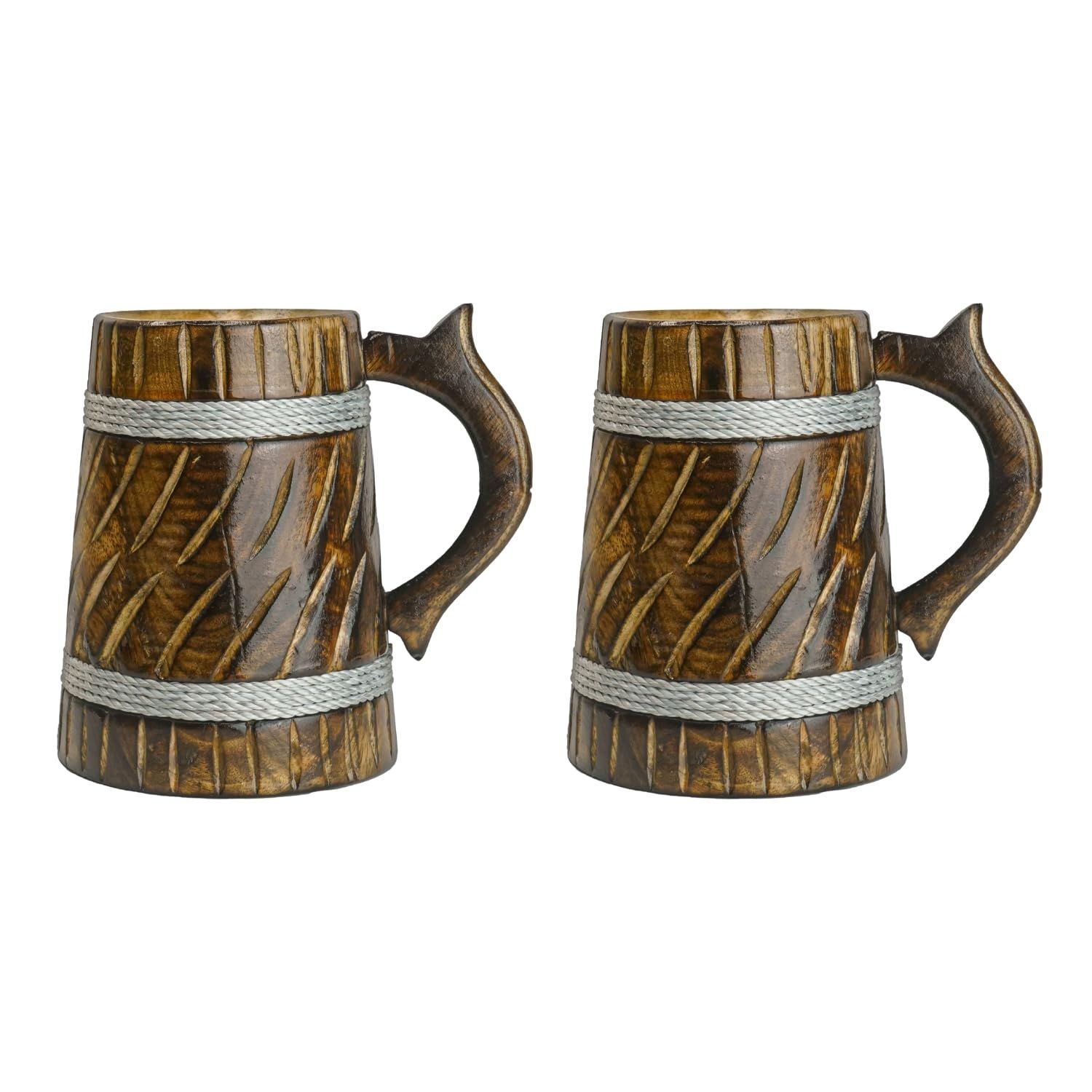 

Кружка для пива из дерева ручной работы, Манго, Бочкообразная, Легкая и прочная, для крафтового пива, домашнего бара, кафе, вечеринки, подарок (Упаковка из 2 шт.)