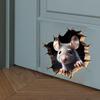 Gray Melancholy 3D Porthole Mouse Hole Wall Sticker for Living Room or Bedroom
