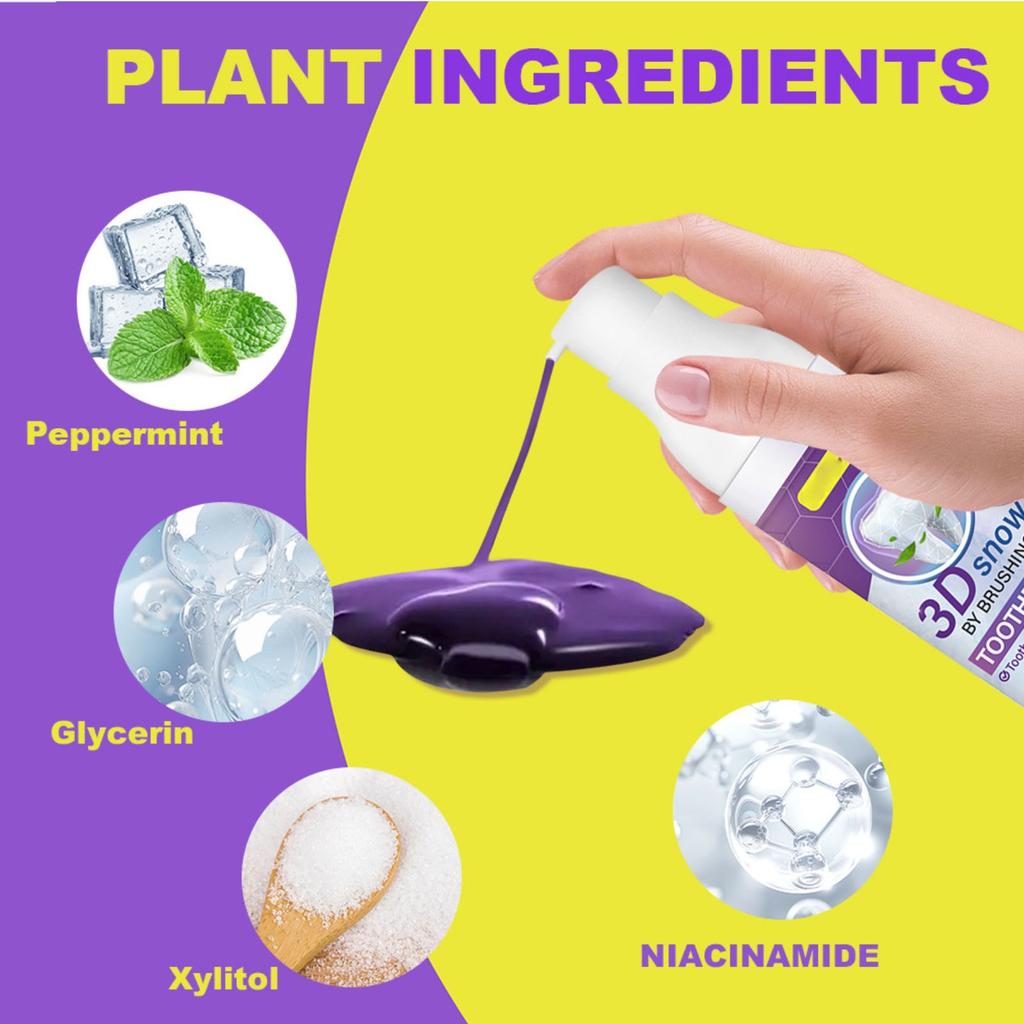 Fialová zubní pasta, Svěží dech, Dlouhotrvající, Bělí zuby