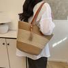 Portable Straw Bag Women's Large-capacity Woven Shoulder Tote Bag Seaside Vacation Woven Bag
