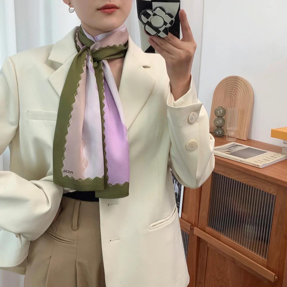 17*150cm Ribbon Silk Scarfs Female Luxury Design Hair Band Skinny Scarf Neck Ties Women Bag Scarves Neckerchief Foulard Lady