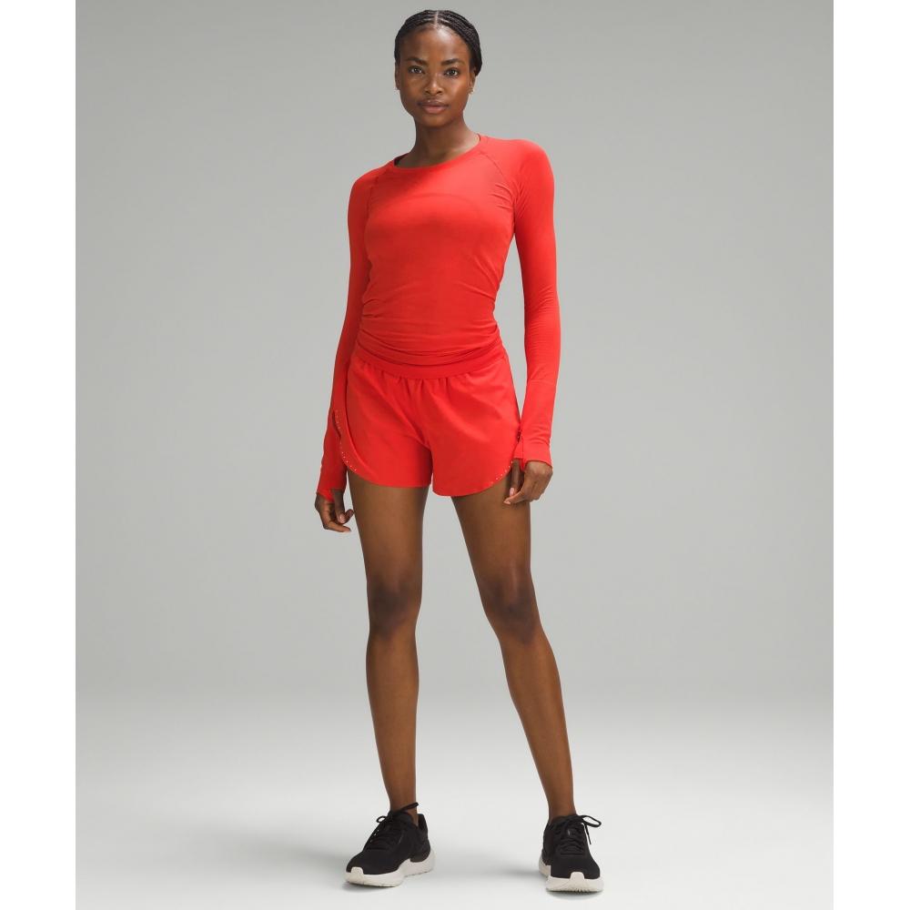 Lululemon Swiftly Tech Long Sleeve Shirt 2.0  Hip Length Hot Heat Hot Heat