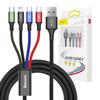 Kabel USB Baseus Snabb 4-i-1 2xUSB-C / Lightning / Micro 3,5A 1,2M (Svart)