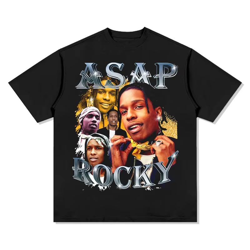 

Графическая футболка унисекс и женская AP Rocky, оверсайз, прочный хлопок, стильная, современная, хип-хоп, уличная мода, с коротким рукавом S