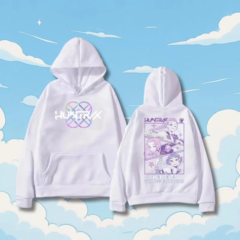 KPop Demon Hunters Fashion Women Hoodies Autumn Winter Casual Harajuku Hip Hop Y2K Sweatshirts Women Long Sleeve Fleece Pullover