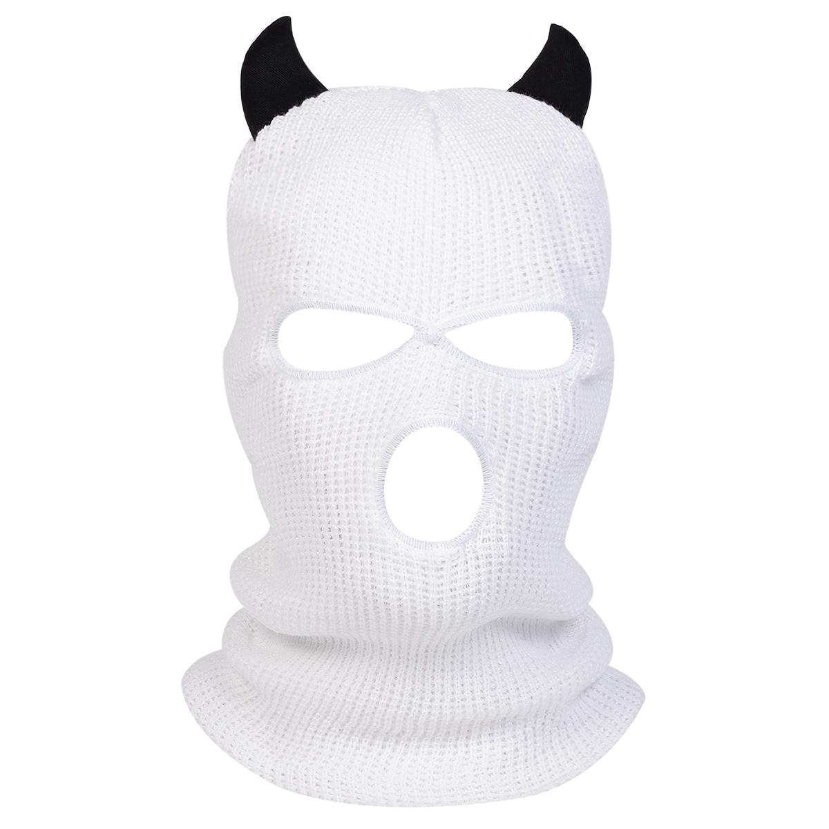 

Модная шапка-балаклава с украшением в виде бычьего рога, утепленная ветрозащитная шапка с капюшоном для отдыха и спорта, лыжные шапки, зимние теплые шапки чёрный