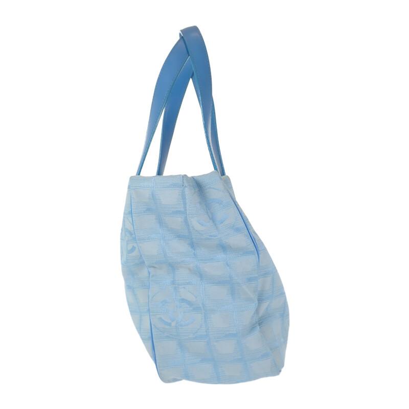 Chanel Tote Bag Blue Nylon/leather Women