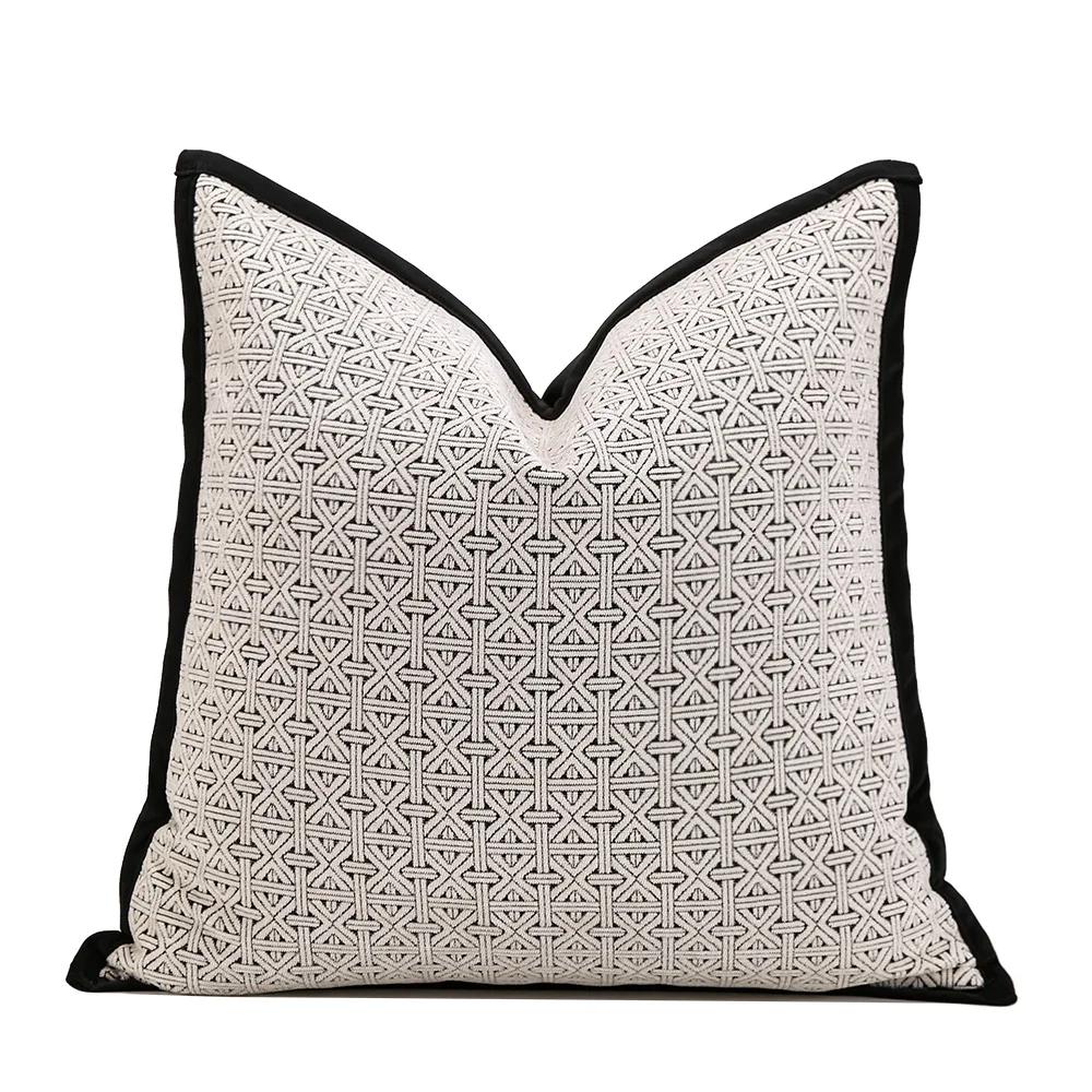 

1pc Luxury Jacquard Cushion Cover Chenille Velvet Thick Throw Pillow Cover Decorative for Sofa Livingroom Decor Pillowcase White 30x50cm