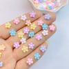 100Pcs New Cute Resin 7mm Mini Eggflower Series Flat Back Parts Embellishments For Hair Bows Accessories