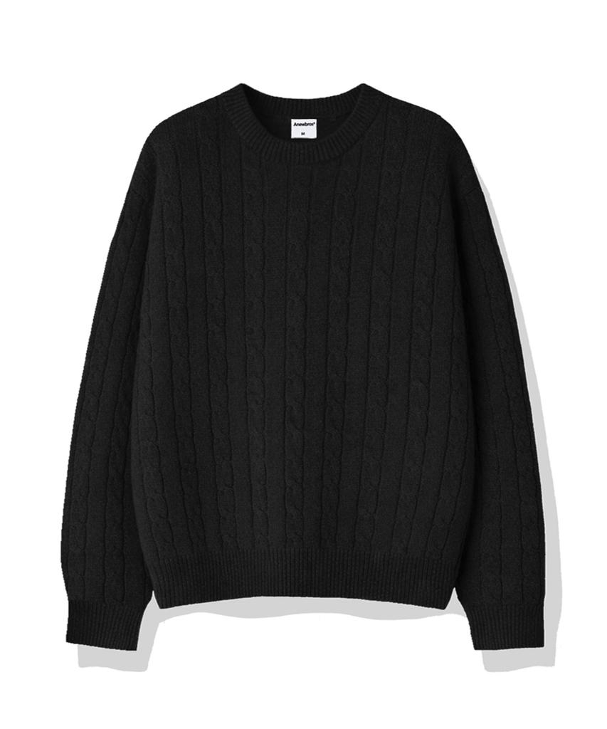 ANEWBROS Corner Round Neck Cable Knit 5 Colors [Anbk_6001]