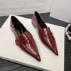 2025 New European and American Style Pointed Single Shoes Low Heel Niche Design Velcro Commuter Professional Shoes