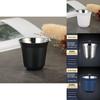 304 Stainless Steel Double Layer Coffee Mug For Cafe And Lounge Decor