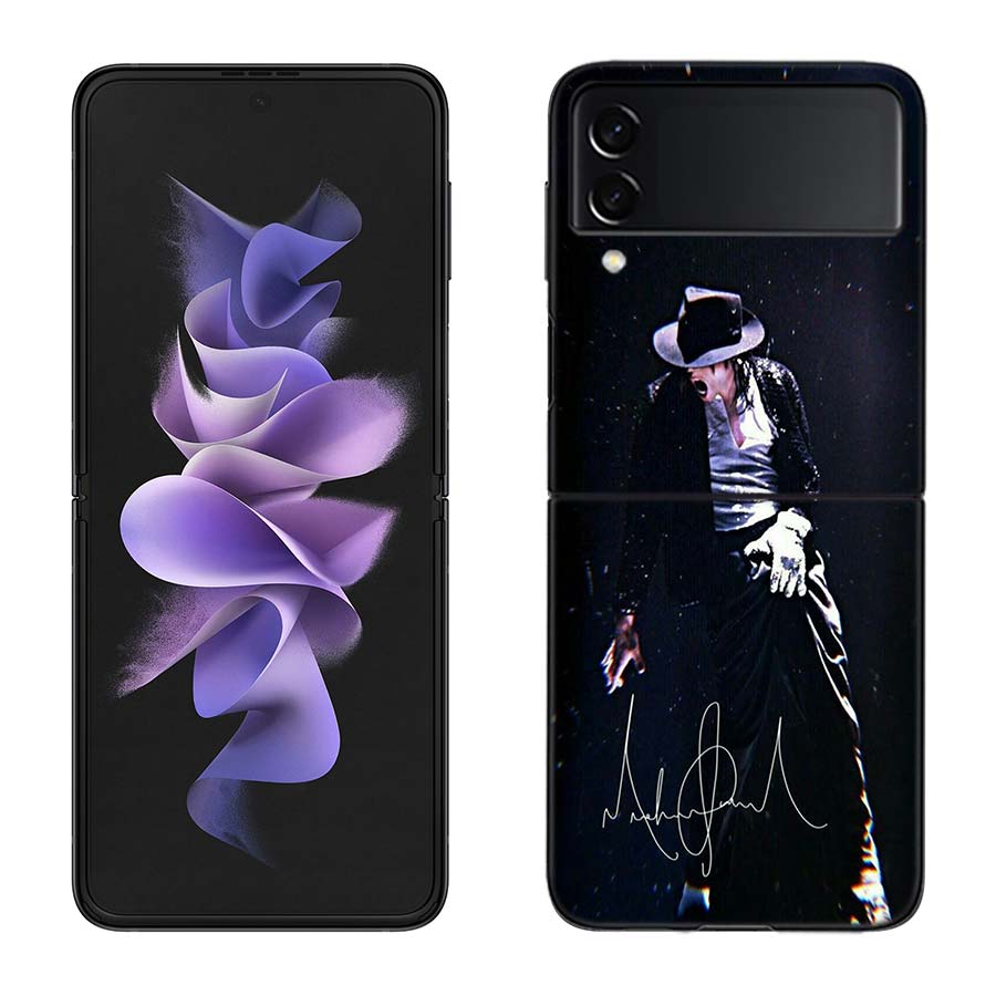 Custodia per Telefono Michael Jackson Per Samsung Galaxy Z Flip 6 5 4 3 5G Nera Coque Rigida Z Flip 7 Cover Z Flip 5 Custodia Capa Fas