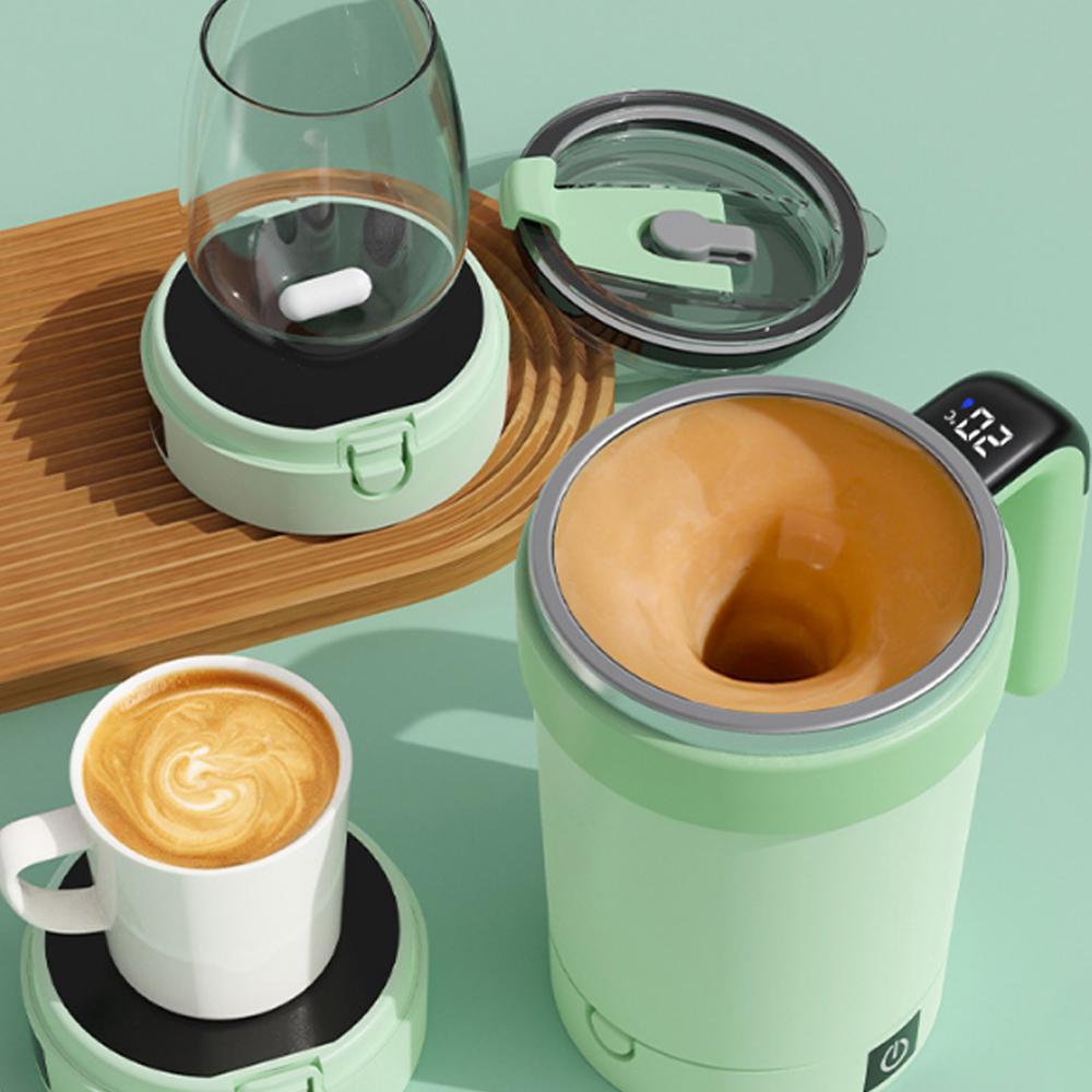 Automatic Stirring Cup Rechargeable Electric Stirring Mugs Magnetic Mixer Stainless Steel Coffee Mug Rotating Magnetic Tumbler