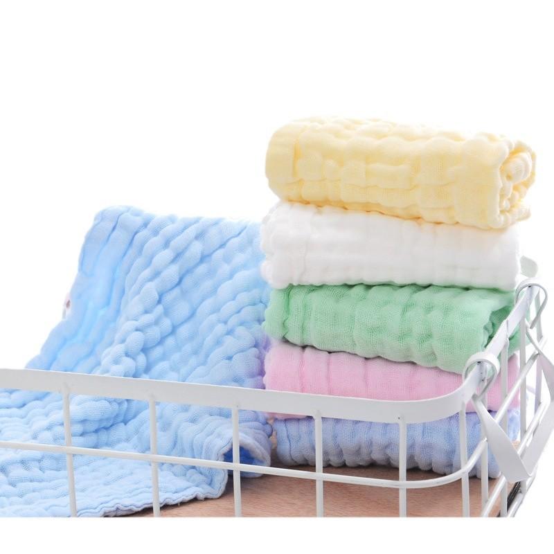 5pcs Gauze Baby Towels 30*30cm Square Soft Solid Color Newborn Infant Wash Face Hand Bathing Towel Bibs Handkerchief