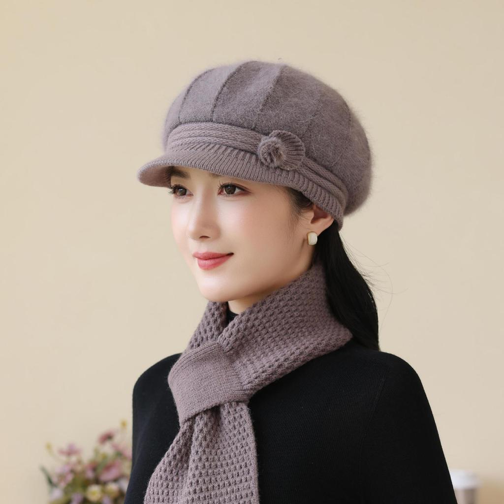 New Autumn and Winter Woolen Hats for The Elderly and Grandma Warm Knitted Hats for Middle Aged and Elderly Mothers Cotton Hats Ladies Hats