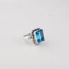 Schweizer Blautopas Edelstein 925 Sterlingsilber Schmuck Handgefertigter Designerring zum Geschenk RR-74-14