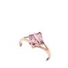 585 Purple Gold Rhombus-Plated Rose Gold Zircon Ring Luxury Fashion Personality Foreign Style Live Design Ring