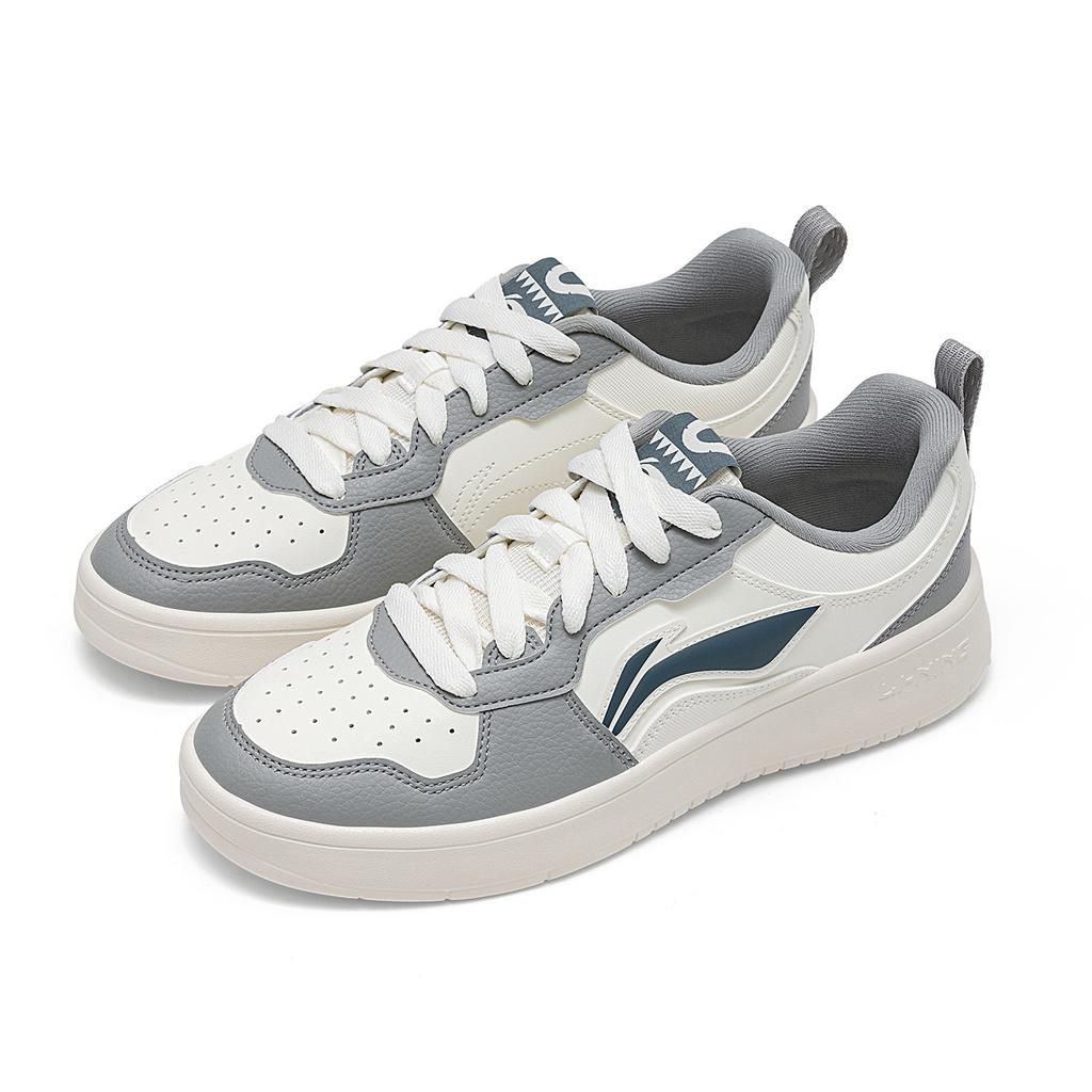 Li Ning First Cloud Abrasion Resistant Slip Resistant Low top Skateboard Shoes Men's Gray White AGCV189-5