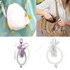 Plush Rabbit Pendant Stuffed Doll Girl Backpack Decor Heart Pearl Keychain Gift