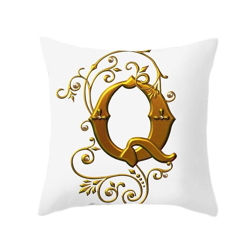 45x45cm Gold 26 English Letters Luxury Decorative Pillowcase Sofa Seat Cushion Cover Wedding Party Home Decor Hold Pillowcase