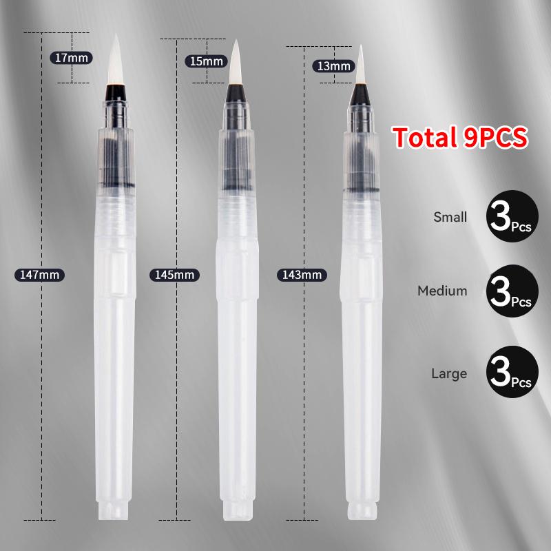 3/18pcs Refillable Water Color Brush Pen Set Artist Grade Watercolor Paint Brushes for DIY Art Calligraphy Painting & Lettering
