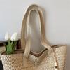 Woven Straw Tote with Tassel Accent and Spacious Interior for Summer Beach or Casual Daily Use
