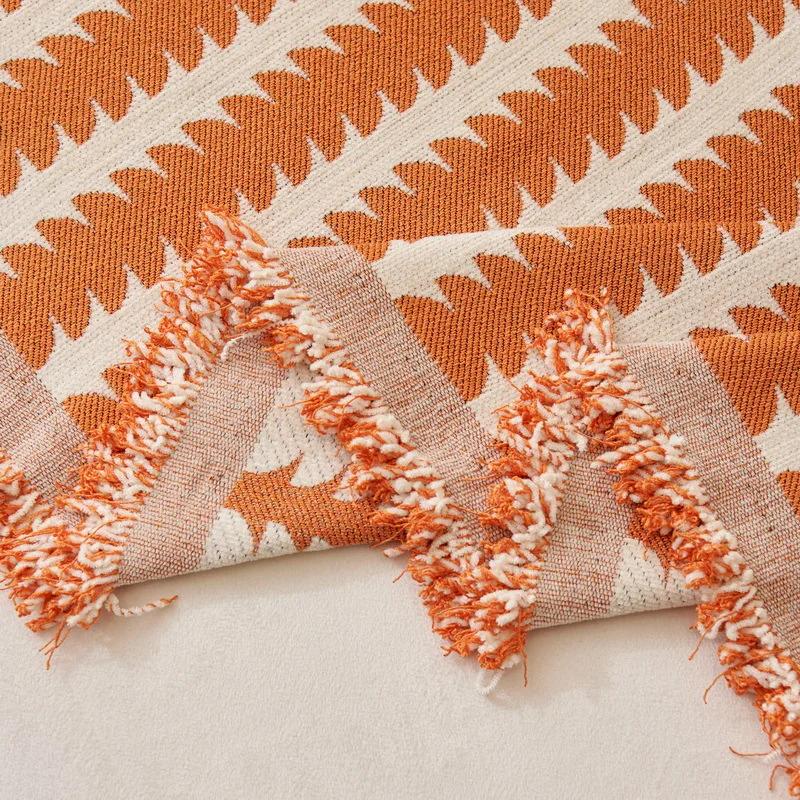 Chenille Sofa Blankets Classic Stripe Universal Sofa Covers Picnic Mat with Tassel Beds Blanket Home Four Seasons Couch Towel