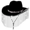 Stylish Cowgirl Hat Wide Brim Cowboy Hat with Square Neck Scarf & Glasses for Bachelorette Parties and Costume Event