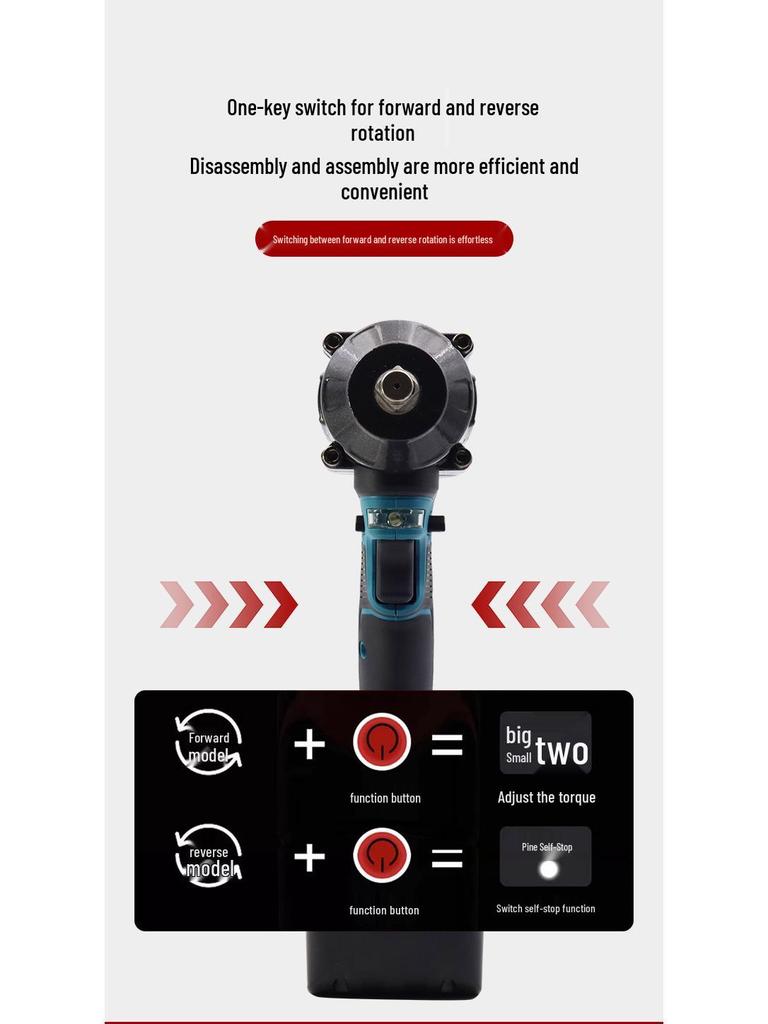 Industrial 500N Brushless Cordless Electric Wrench with Lithium Battery