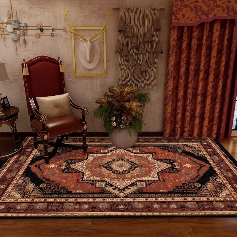 Retro Ethnic Style Bedroom Carpet Persian American Carpets Large Area Living Room Decoration Rugs Cloakroom Lounge Rug Washable
