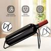4pcs Elegant Black Iron Wine Bottle Holders Space-Saving Tabletop Wine Rack for Kitchen & Dining Decor Home Kitchen Organizer