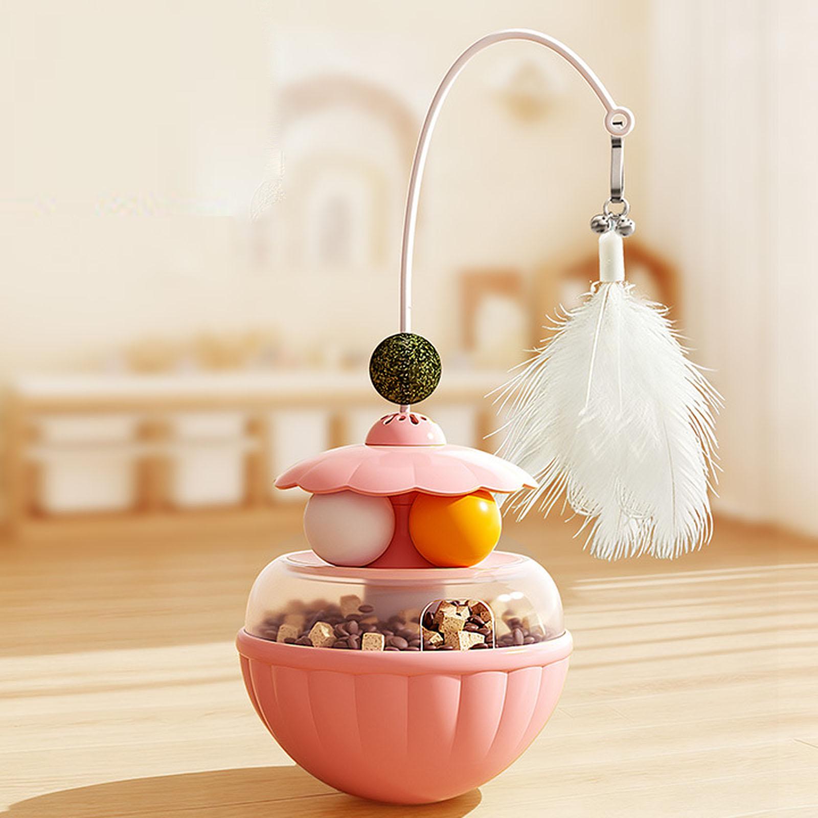 

Набор игрушек, Интерактивная удочка с перышком и колокольчиком, Самоиграющий диспенсер-неваляшка, Мячик с кошачьей мятой для развлечения One Size