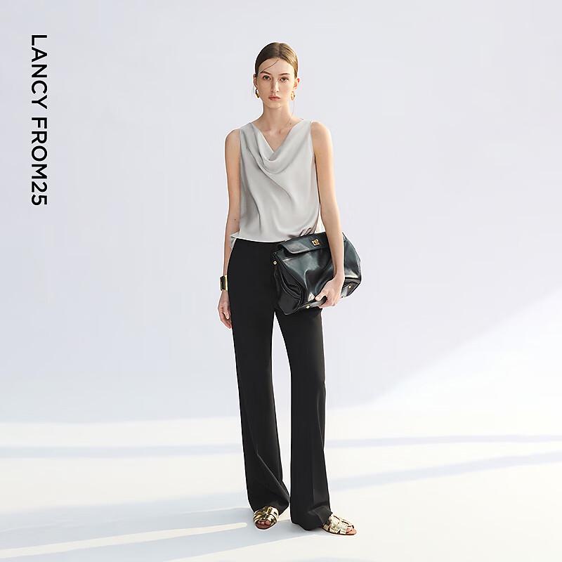 Langzi Drape Collar Satin Cami Top