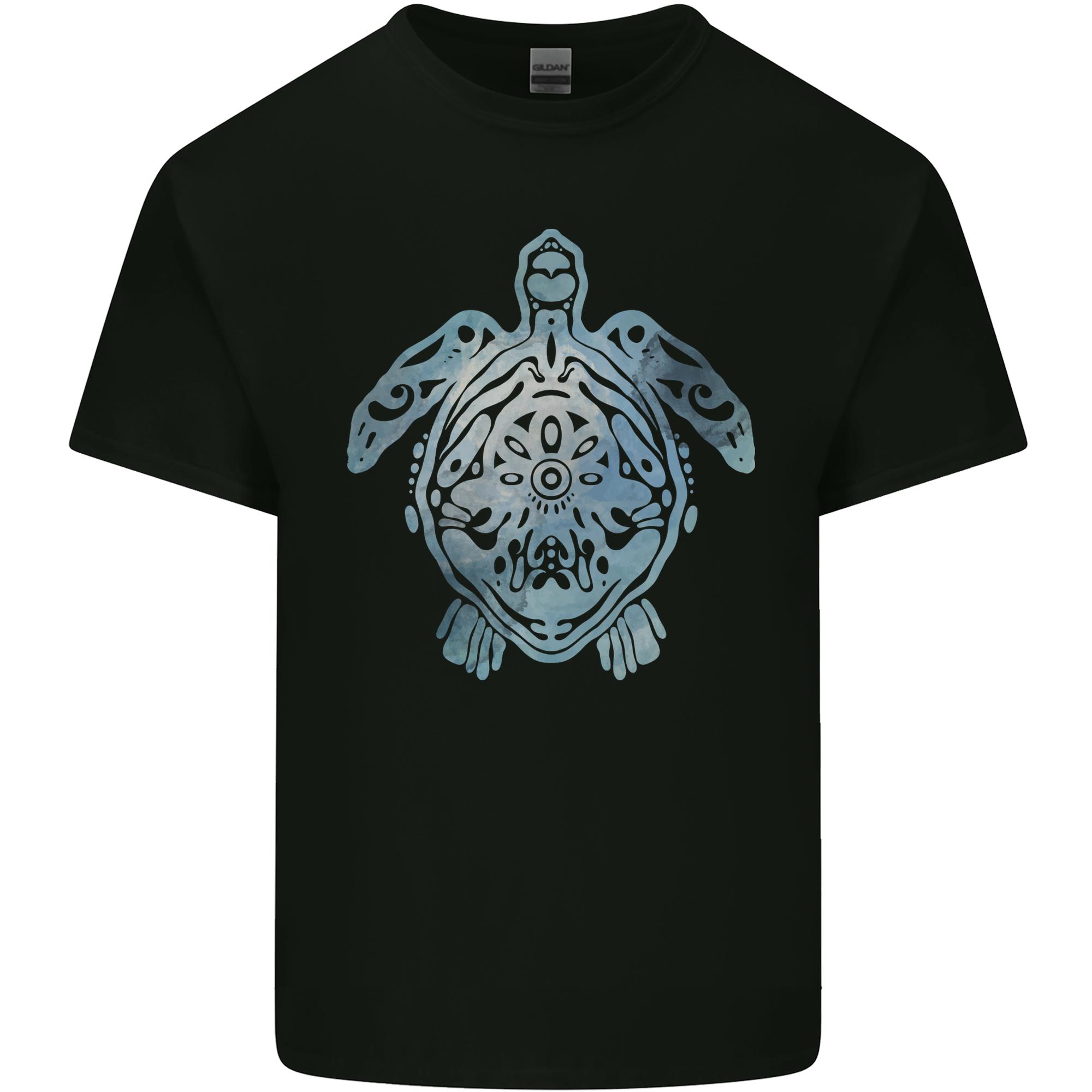 Tribal Turtle Unisexs Light Cotton TShirt S