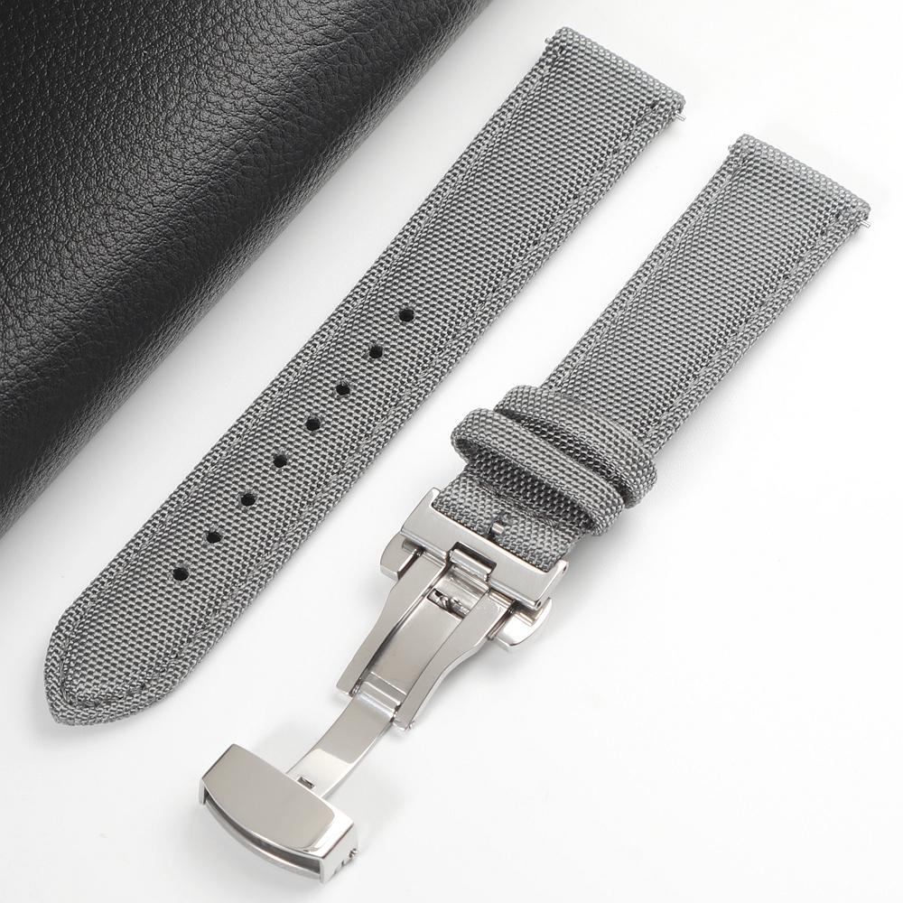 Schnellverschluss Nylon Segeltuch Uhrenarmband 18mm 19mm 20mm 21mm 22mm 24mm Schmetterlingsverschluss Band für Omega für Seiko Uhrenarmband